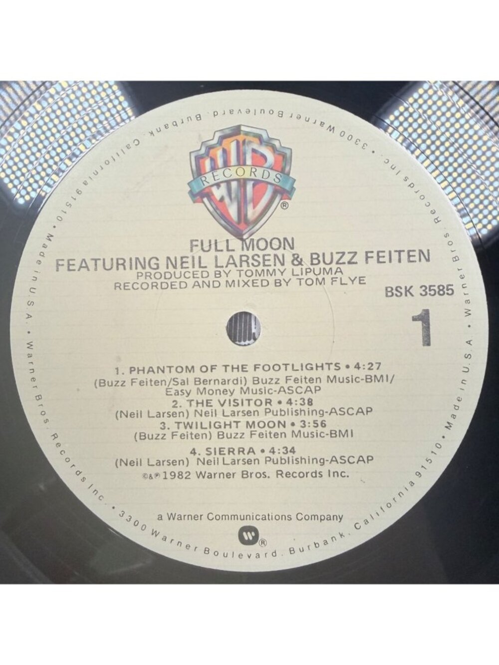 Neil Larsen & Buzz Feiten Full Moon LP 1982 Jazz Fusion Rock Warner Bros - Picture 4 of 7